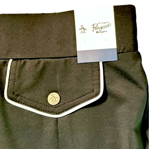 NWT Original Penguin Black with white trim penguin metal buttons Skort sz large - Picture 8 of 11